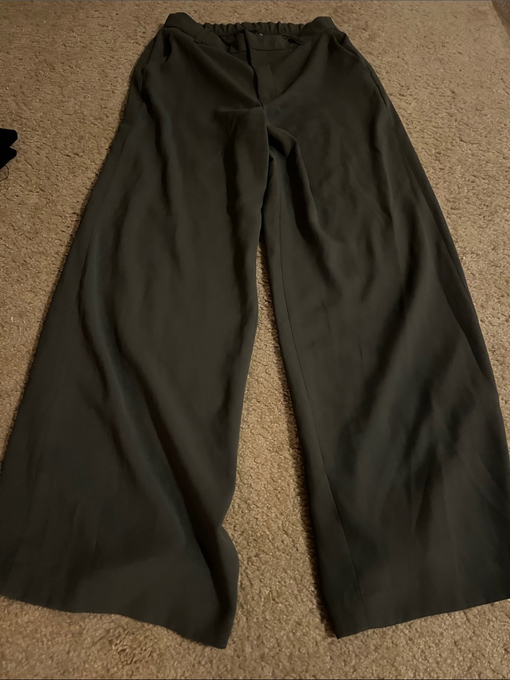 Wide Leg Women's Pants - Dark Gray